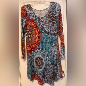 Dearcase xl print long sleeve dress